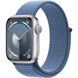 фото Apple Watch Series 9 GPS 41mm Silver, Winter Blue Sport Loop (MR923)