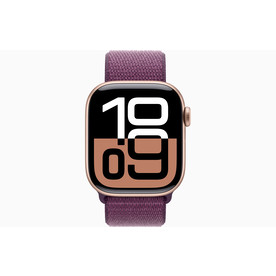 Apple Watch Series 10 GPS 42mm Rose Gold Aluminium, Plum Sport Loop (MWWK3)