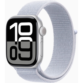 Apple Watch Series 10 GPS 46mm Silver Aluminium, Blue Cloud Sport Loop (MWWN3)