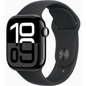 Apple Watch Series 10 GPS 46mm Jet Black Aluminium, Black Sport Band, S/M (MWWP3)