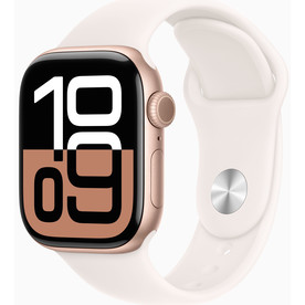 Apple Watch Series 10 GPS 46mm Rose Gold Aluminium, Light Blush Sport Band, M/L (MWWJ3)