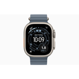 Apple Watch Ultra 3 2025, 49mm, Natural Titanium Case with Anchor Blue Ocean Band (MEWH4)