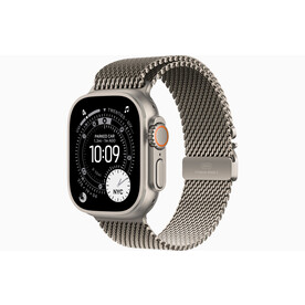 Apple Watch Ultra 3 2025, 49mm, Natural Titanium Milanese Loop, Размер M (MEWY4)